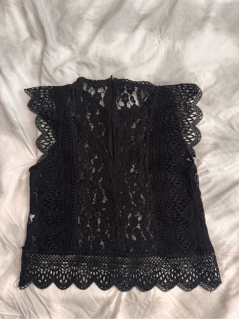 Zara Black Lace Crochet Sleeveless Top, Size L - Picture 6 of 6